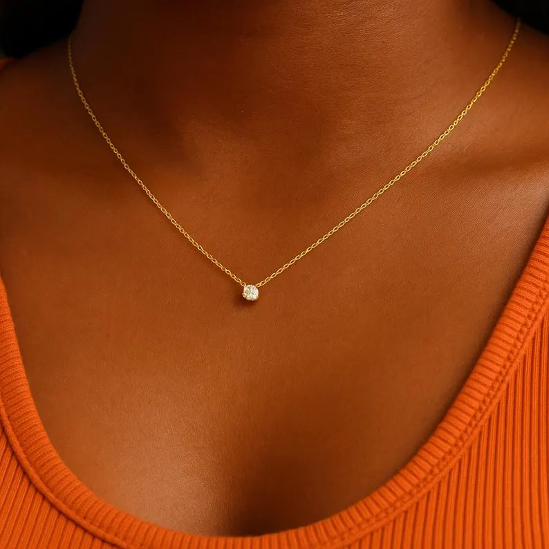 Floating Solitaire Women’s Necklace